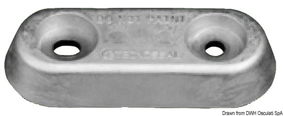 Anodo ovale VETUS in Alluminio 130 g - 43.902.10